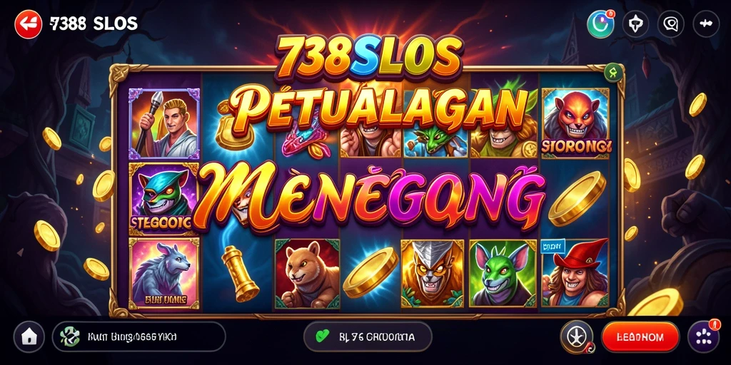 Tangkapan layar 738SLOTS menampilkan gameplay penuh aksi dalam petualangan slot.