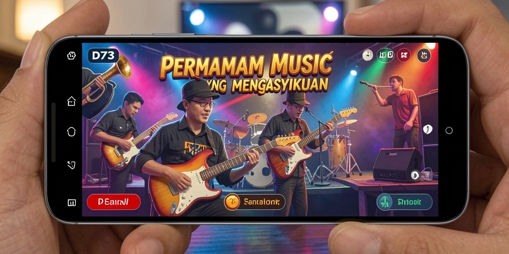 Tangkapan layar D73 menampilkan gameplay menari dan berirama.