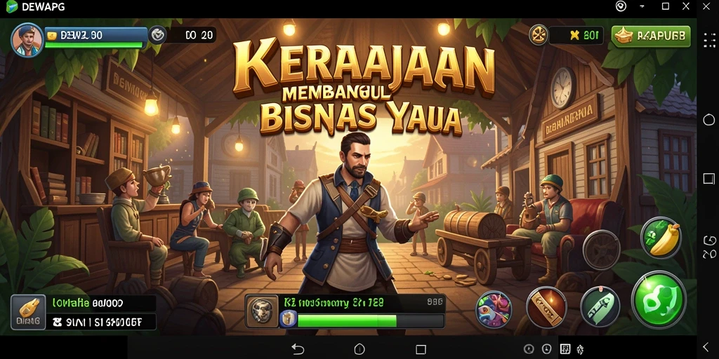 Menggambarkan gameplay menarik DEWAPG dengan strategi Tycoon.