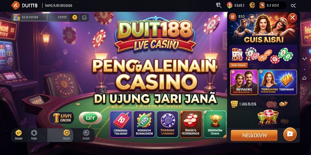 Tampilan antarmuka gameplay Live Casino yang menarik di DUIT188.