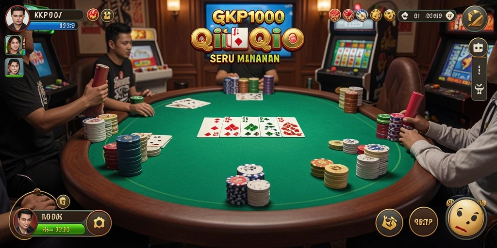 Screenshot menunjukkan gameplay QiuQiu yang mendebarkan di KPK100.
