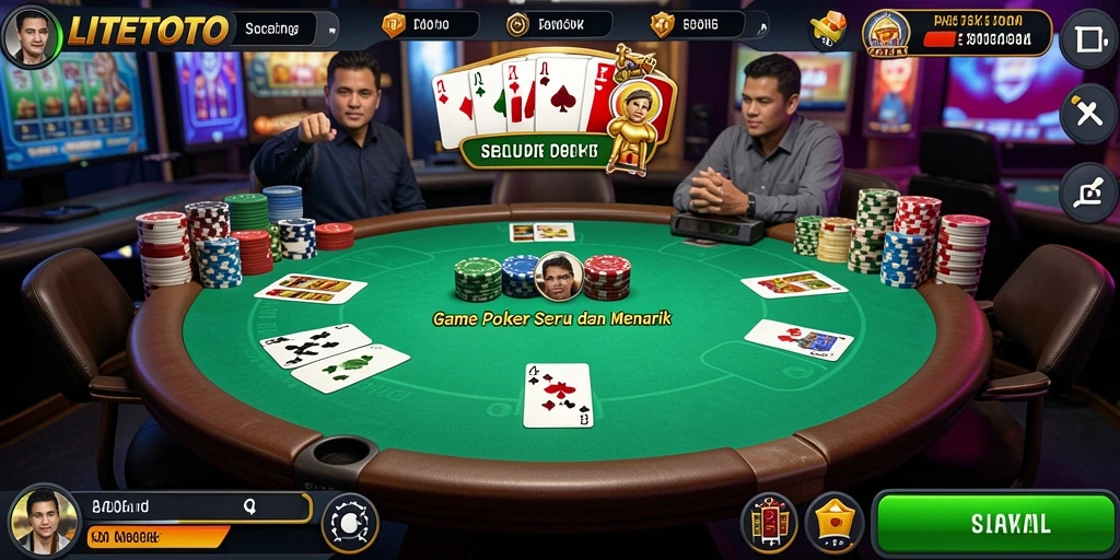 Tampilan gameplay LITETOTO menampilkan aksi poker yang seru.