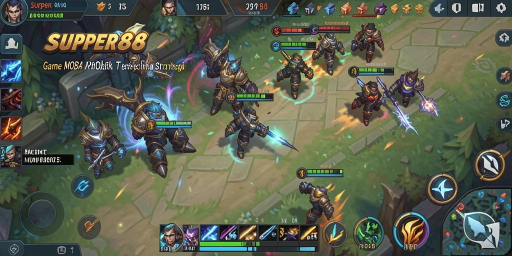 Gameplay SUPER88 yang seru dan menegangkan dalam pertempuran MOBA.